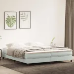 Pat cu arcuri fără saltea gri deschis 200x210 cm catifea GartenMobel Dekor