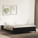 Pat cu arcuri fără saltea negru 180x220 cm catifea GartenMobel Dekor