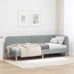 Cadru de pat colțar Gri deschis 80 x 200 cm țesătură GartenMobel Dekor