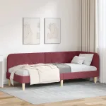 Cadru de pat colțar cu headboard Roșu Vin 80 x 200 cm țesătură GartenMobel Dekor