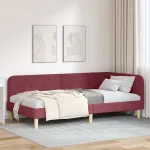 Cadru de pat colțar cu headboard Roșu Vin 90 x 200 cm țesătură GartenMobel Dekor