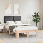 Cadru de pat cu tăblie tapițată Gri închis 120 x 200 cm GartenMobel Dekor