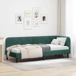 Cadru de pat colțar Verde închis 80 x 200 cm Catifea GartenMobel Dekor