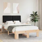 Cadru de pat cu tăblie tapițată cu headboard Negru 120 x 190 cm GartenMobel Dekor