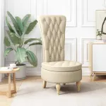 Fotoliu slipper Crem 56,5 x 70 x 110 cm țesătură GartenMobel Dekor