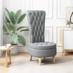 Fotoliu slipper Gri deschis 56,5 x 70 x 110 cm țesătură GartenMobel Dekor