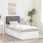 Cadru de pat cu tăblie tapițată Gri deschis 80 x 200 cm GartenMobel Dekor