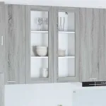 Dulap suspendat Riga Gri Sonoma 80 x 31 x 100 cm Lemn compozit GartenMobel Dekor