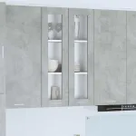 Dulap suspendat cu raft Riga Gri din beton 60 x 31 x 100 cm GartenMobel Dekor