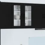 Dulap suspendat de bucătărie cu raft Negru 80 x 31 x 80 cm GartenMobel Dekor