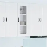 Dulap suspendat de bucătărie cu ușă Alb lucios 40 x 31 x 100 cm GartenMobel Dekor