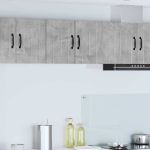 Dulap de bucătărie cu raft 2 pcs Gri din beton 30 x 31 x 40 cm GartenMobel Dekor