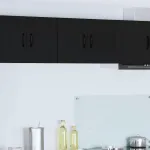 Dulap suspendat de bucătărie cu raft Negru 60 x 31 x 40 cm GartenMobel Dekor