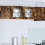 Dulap suspendat de bucătărie cu raft 2 pcs Stejar fumuriu GartenMobel Dekor