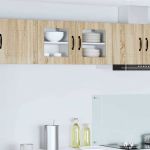 Dulap suspendat de bucătărie cu raft cu ușă 2 pcs Stejar Sonoma GartenMobel Dekor