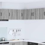 Dulap suspendat de bucătărie cu raft Gri Sonoma 57 x 57 x 40 cm GartenMobel Dekor