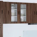 Dulap suspendat de bucătărie cu raft cu ușă 2 pcs Stejar închis GartenMobel Dekor