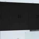 Dulap suspendat de bucătărie cu raft Negru 80 x 31 x 100 cm GartenMobel Dekor