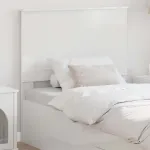 Tăblie cap cu headboard Alb lucios 80 cm Lemn compozit GartenMobel Dekor