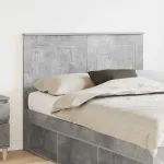 Tăblie cap cu headboard Gri din beton 135 cm Lemn compozit GartenMobel Dekor