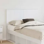 Tăblie cap cu headboard Alb 135 cm Lemn compozit GartenMobel Dekor