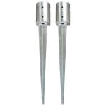 Țăruși de sol, 2 buc., argintiu, 10 x 76 cm, oțel galvanizat GartenMobel Dekor