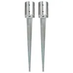 Țăruși de sol, 2 buc., argintiu, 10 x 76 cm, oțel galvanizat GartenMobel Dekor