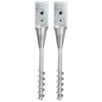 Țăruși de sol, 2 buc., argintiu, 10x10x57 cm, oțel galvanizat GartenMobel Dekor