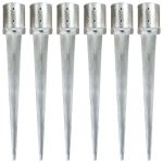 Țăruși de sol, 6 buc., argintiu, 12 x 91 cm, oțel galvanizat GartenMobel Dekor