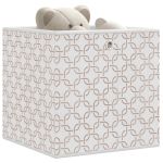 Cutii depozitare pliabile 10buc. crem 32x32x32cm textil nețesut GartenMobel Dekor