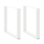 Picioare de masă în formă de U, 2 buc., alb, 90x(72-73) cm, oțel GartenMobel Dekor