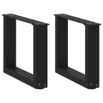 Picioare pentru măsuță de cafea în formă de U, 2 buc., negru, 40x(30-31) cm, oțel GartenMobel Dekor