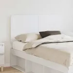 Tăblie cap cu headboard Alb 120 cm Lemn compozit GartenMobel Dekor
