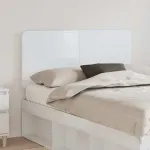 Tăblie cap cu headboard Alb Lucios 120 cm Lemn compozit GartenMobel Dekor