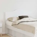 Tăblie cap cu headboard Alb 120 cm Lemn compozit GartenMobel Dekor