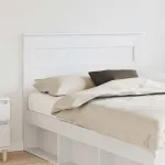 Tăblie cap cu headboard Alb 120 cm Lemn compozit GartenMobel Dekor