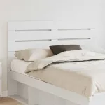 Tăblie cap cu headboard Alb 160 cm Lemn compozit GartenMobel Dekor