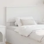 Tăblie cap cu headboard Alb 75 cm Lemn compozit GartenMobel Dekor