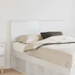 Tăblie cap cu headboard Alb Lucios 120 cm Lemn compozit GartenMobel Dekor