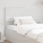 Tăblie cap cu headboard Alb Lucios 100 cm Lemn compozit GartenMobel Dekor