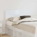 Tăblie cap cu headboard Alb Lucios 120 cm Lemn compozit GartenMobel Dekor