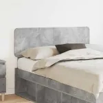 Tăblie cap cu headboard Gri din beton 120 cm Lemn compozit GartenMobel Dekor