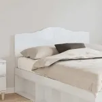 Tăblie cap cu headboard Alb Lucios 120 cm Lemn compozit GartenMobel Dekor