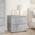 Dulap de depozitare Gri din beton 60 x 48 x 57 cm Lemn compozit GartenMobel Dekor