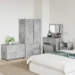 Dulap de depozitare Gri din beton 80 x 48 x 57 cm Lemn compozit GartenMobel Dekor