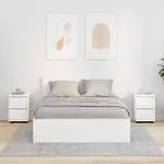 Mese de noptieră 2 pcs Alb 30,5 x 30 x 43 cm Lemn compozit GartenMobel Dekor