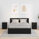 Mese de noptieră 2 pcs Negru 30,5 x 30 x 43 cm Lemn compozit GartenMobel Dekor
