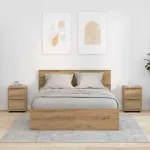 Mese de noptieră 2 pcs Stejar Artizanal 30,5 x 30 x 43 cm GartenMobel Dekor