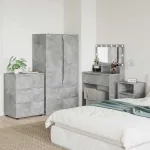 Dulap de depozitare Gri din beton 60 x 48 x 81 cm Lemn compozit GartenMobel Dekor
