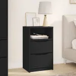 Noptieră cu sertar Negru 40 x 30 x 467 cm Lemn compozit GartenMobel Dekor